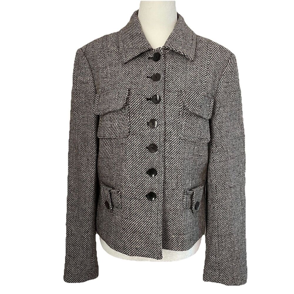 Dalia Women’s Tweed Blazer Brown Confetti Classic Career-12